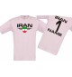 Kinder-Shirt Iran, Wappen mit Wunschnamen und Wunschnummer, Land, Länder, rosa, 104