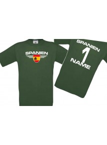 Kinder-Shirt Spanien, Wappen mit Wunschnamen und Wunschnummer, Land, Länder