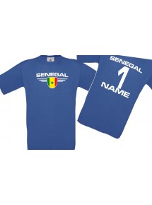 Kinder-Shirt Senegal, Wappen mit Wunschnamen und Wunschnummer, Land, Länder