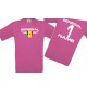Kinder-Shirt Senegal, Wappen mit Wunschnamen und Wunschnummer, Land, Länder, pink, 104