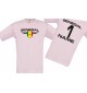 Kinder-Shirt Senegal, Wappen mit Wunschnamen und Wunschnummer, Land, Länder, rosa, 104