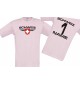 Kinder-Shirt Schweiz, Wappen mit Wunschnamen und Wunschnummer, Land, Länder, rosa, 104