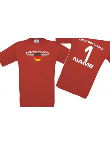 Kinder-Shirt Deutschland, Wappen mit Wunschnamen und Wunschnummer, Land, Länder