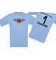 Kinder-Shirt Deutschland, Wappen mit Wunschnamen und Wunschnummer, Land, Länder, hellblau, 104