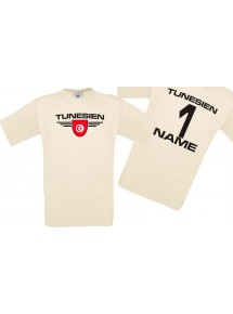 Man T-Shirt Tunesien Wappen mit Wunschnamen und Wunschnummer, Land, Länder, natur, L