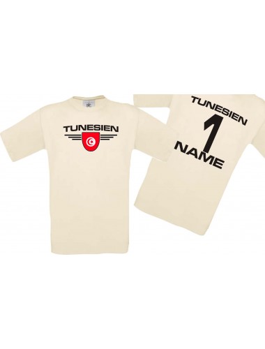 Man T-Shirt Tunesien Wappen mit Wunschnamen und Wunschnummer, Land, Länder, natur, L