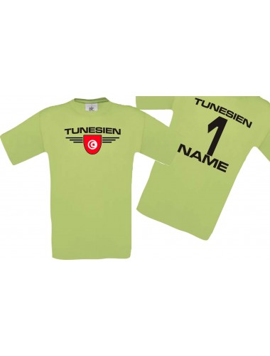 Man T-Shirt Tunesien Wappen mit Wunschnamen und Wunschnummer, Land, Länder, pistas, L