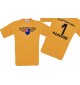 Man T-Shirt Australien Wappen mit Wunschnamen und Wunschnummer, Land, Länder, orange, L