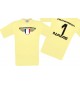 Man T-Shirt Frankreich Wappen mit Wunschnamen und Wunschnummer, Land, Länder, hellgelb, L