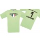 Man T-Shirt Frankreich Wappen mit Wunschnamen und Wunschnummer, Land, Länder, mint, L