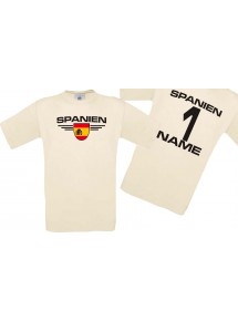 Man T-Shirt Spanien Wappen mit Wunschnamen und Wunschnummer, Land, Länder, natur, L