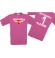 Man T-Shirt Spanien Wappen mit Wunschnamen und Wunschnummer, Land, Länder, pink, L