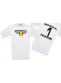 Man T-Shirt Senegal Ländershirt mit Ihrem Wunschnamen und Ihrer Wunschzahl, Fußball