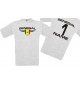 Man T-Shirt Senegal Wappen mit Wunschnamen und Wunschnummer, Land, Länder, ash, L