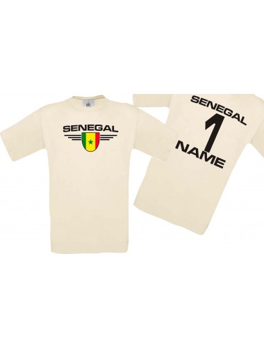 Man T-Shirt Senegal Wappen mit Wunschnamen und Wunschnummer, Land, Länder, natur, L