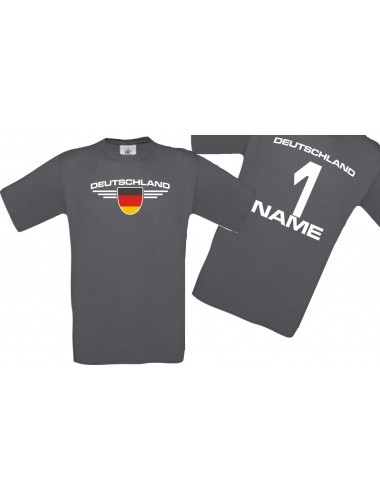 Man T-Shirt Deutschland Ländershirt mit Ihrem Wunschnamen und Ihrer Wunschzahl, Fußball
