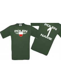 Man T-Shirt Polen Ländershirt mit Ihrem Wunschnamen und Ihrer Wunschzahl, Fußball