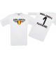 Man T-Shirt Belgien Wappen mit Wunschnamen und Wunschnummer, Land, Länder, weiss, L