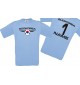Man T-Shirt Südkorea Wappen mit Wunschnamen und Wunschnummer, Land, Länder, hellblau, L