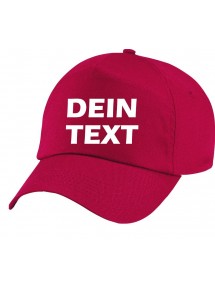 Mütze, Basecap, mit deinem Wunschtext versehen, rot