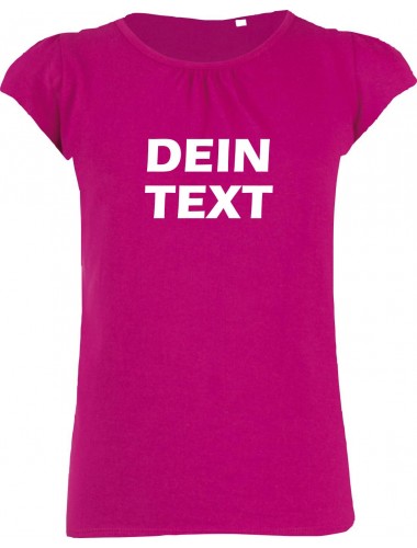 süßes Mädchenshirt mit deinem Wunschtext versehen, pink, 106/116