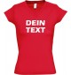 sportlisches Ladyshirt, mit deinem Wunschtext versehen, rot, L