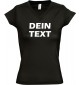 sportlisches Ladyshirt, mit deinem Wunschtext versehen, schwarz, L