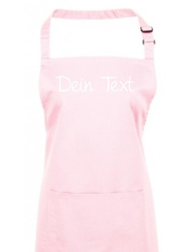 Kochschürze, Latzschürze individuell mit deinem Wunschtext versehen, pink