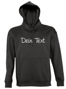 Kapuzen Sweatshirt individuell mit Ihrem Wunschtext versehen kult, schwarz, L