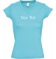 sportlisches Ladyshirt mit V-Ausschnitt individuell mit deinem Wunschtext versehen, tuerkis, S