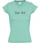 sportlisches Ladyshirt mit V-Ausschnitt individuell mit deinem Wunschtext versehen, mint, S