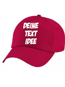 Cap, Mütze, Basecap, mit Wunschtext bedruckt, rot