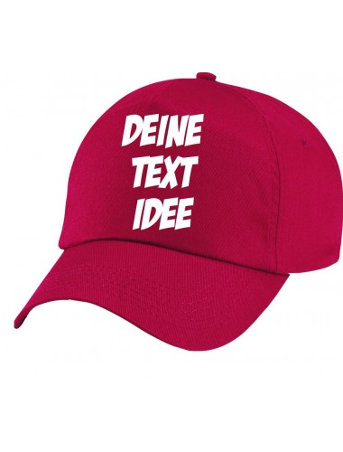 Cap, Mütze, Basecap, mit Wunschtext bedruckt, rot