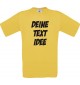 Kids Shirt individuell mit Ihrem Wunschtext oder Motive bedruckt, gelb, 104