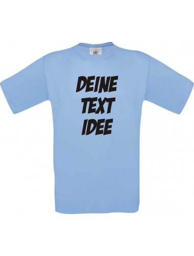 Kids Shirt individuell mit Ihrem Wunschtext oder Motive bedruckt, hellblau, 104