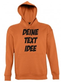 Hooded mit Ihrem Wunschtext individuell bedruckt kult, orange, L