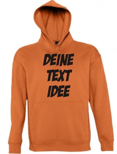 Hooded mit Ihrem Wunschtext individuell bedruckt kult, orange, L