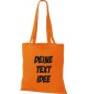Jute Stoffbeutel mit Wunschtext oder Logo bedruckt, orange