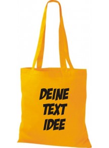 Jute Stoffbeutel mit Wunschtext oder Logo bedruckt, gelb