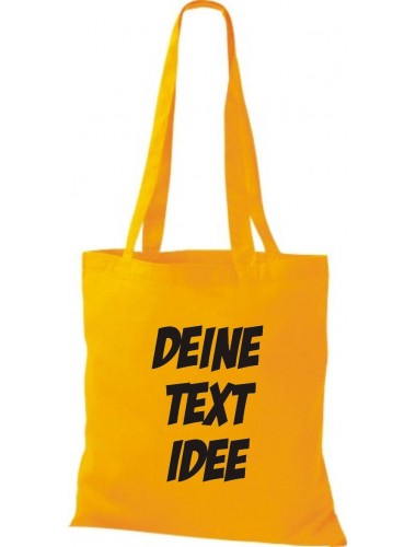 Jute Stoffbeutel mit Wunschtext oder Logo bedruckt, gelb