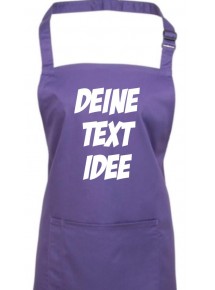 Back Koch Schürze, mit deinem Wunsch Text, Logo oder Motive bedruckt, purple