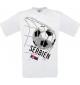 Man T-Shirt, Fussballshirt Serbien, Land, Länder