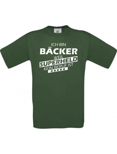 Männer-Shirt Ich bin Bäcker, weil Superheld kein Beruf ist, grün, Größe L