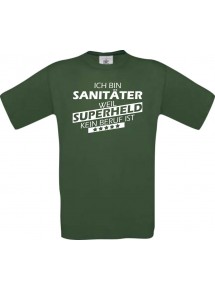 Männer-Shirt Ich bin Sanitäter, weil Superheld kein Beruf ist, grün, Größe L