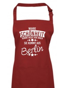 Kochschürze Wahre Schönheit kommt aus Berlin, burgundy