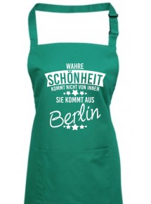 Kochschürze Wahre Schönheit kommt aus Berlin, emerald