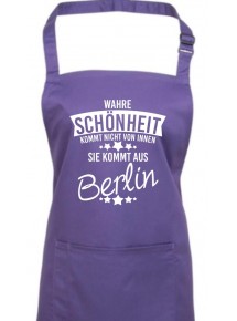Kochschürze Wahre Schönheit kommt aus Berlin, purple