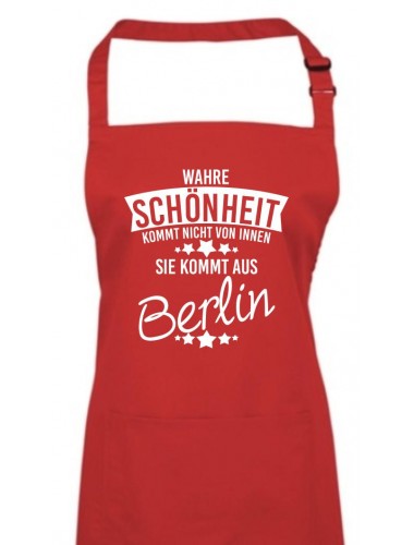 Kochschürze Wahre Schönheit kommt aus Berlin, rot