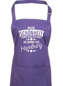 Kochschürze Wahre Schönheit kommt aus Hamburg, purple