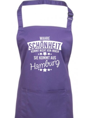 Kochschürze Wahre Schönheit kommt aus Hamburg, purple